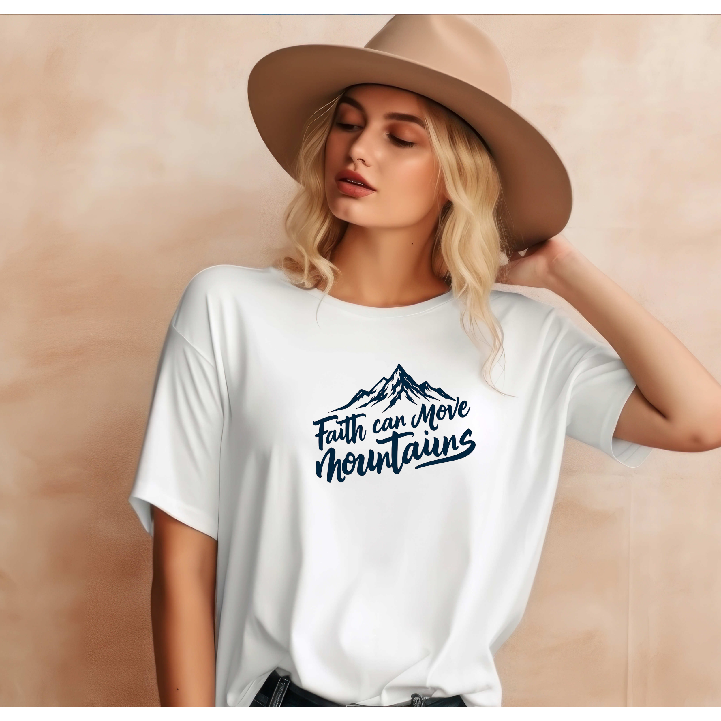 Unisex Garment-Dyed Vintage  Faith Can Move Mountains T-shirt  FREE SHIPPING