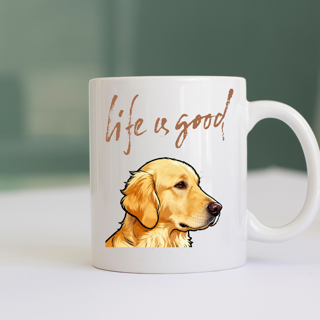 Inspirational Ceramic Mug , Life Is Good  (11oz, 15oz)( Personalize)