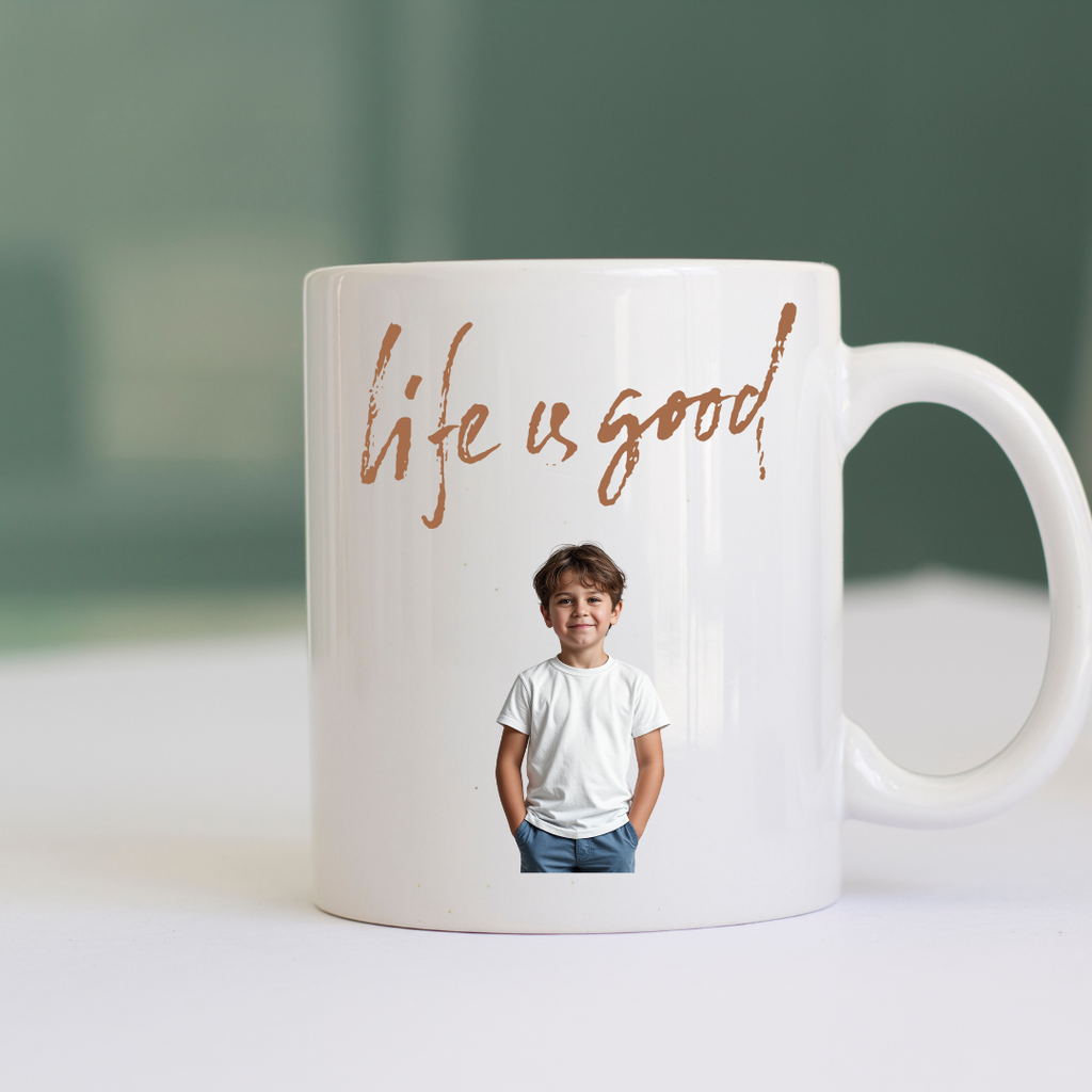 Inspirational Ceramic Mug , Life Is Good  (11oz, 15oz)( Personalize)