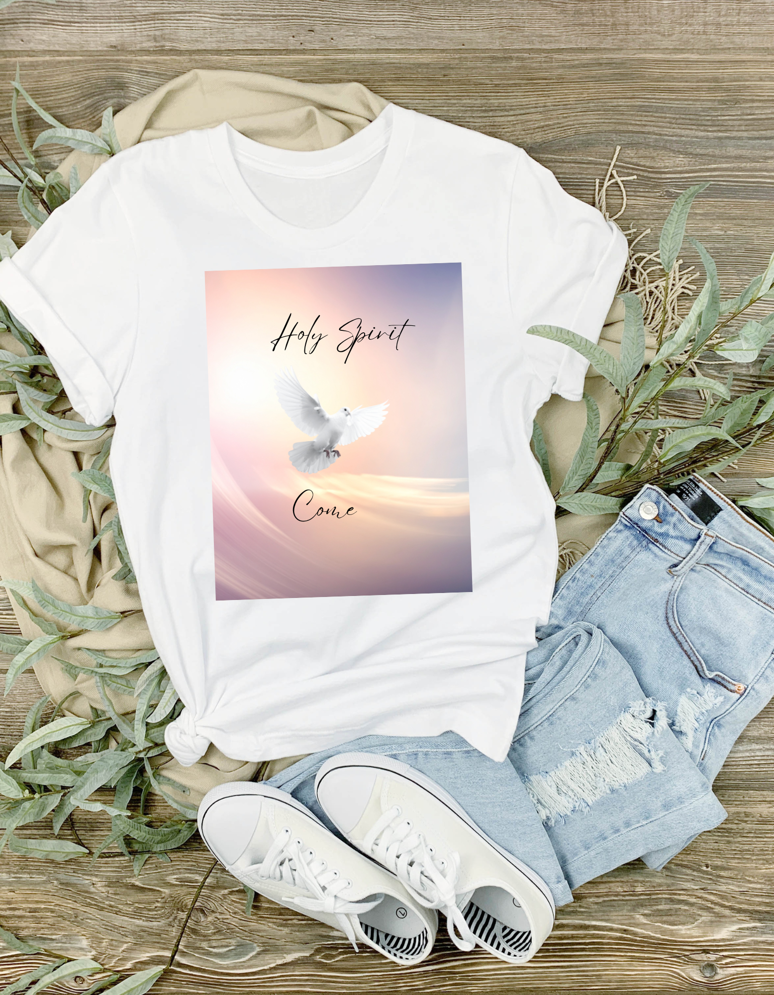 Holy Spirit Come  Inspirational Christian Apparel | Faith Based Shirt | Religious Gift for Women & Men